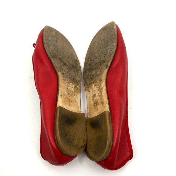 Margaux The Demi Scarlet Red Nappa Leather Ballet Flats Women's 7 US - Picture 8 of 9